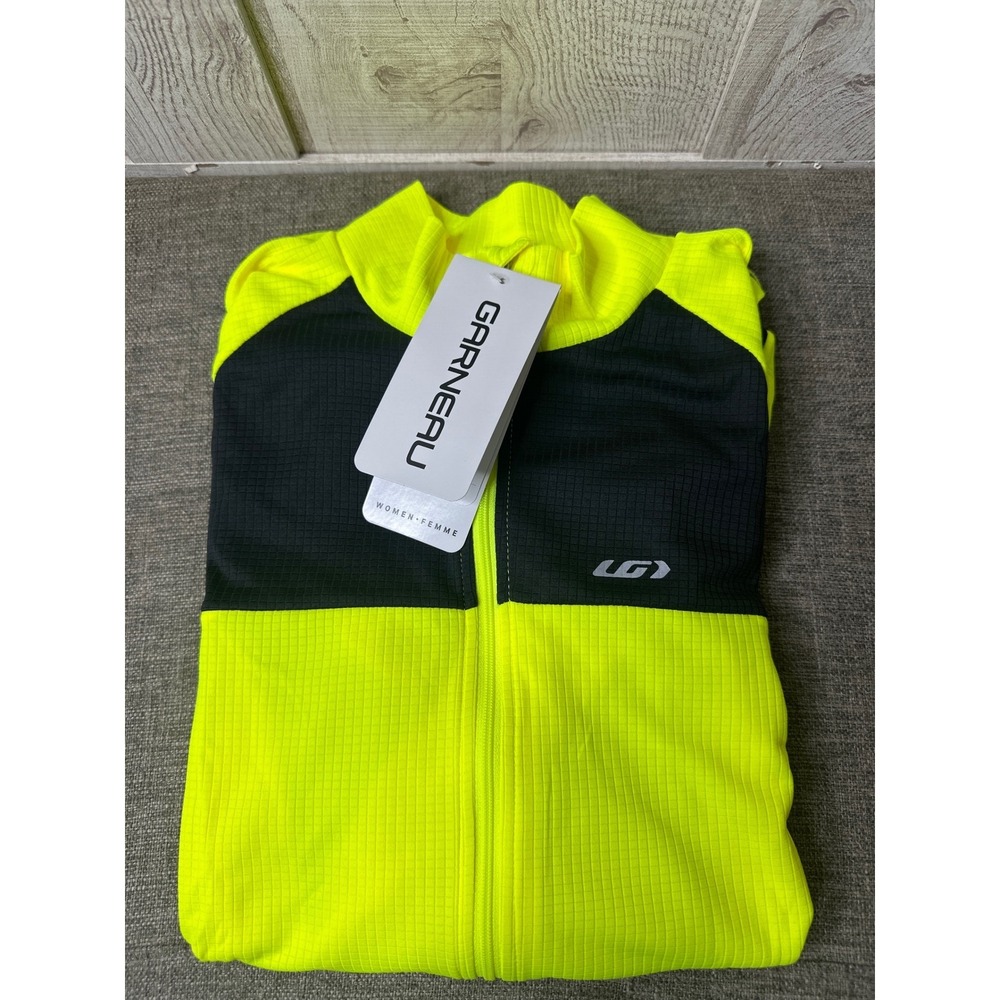 Louis Garneau Womens Captain Jersey XL Neon Yellow Black Full Zip Cycling Jacket - Picture 3 of 9